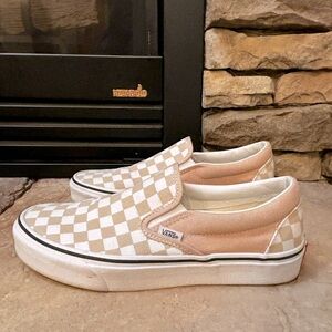 Vans Canvas Slip-On checker white / tan 9.5